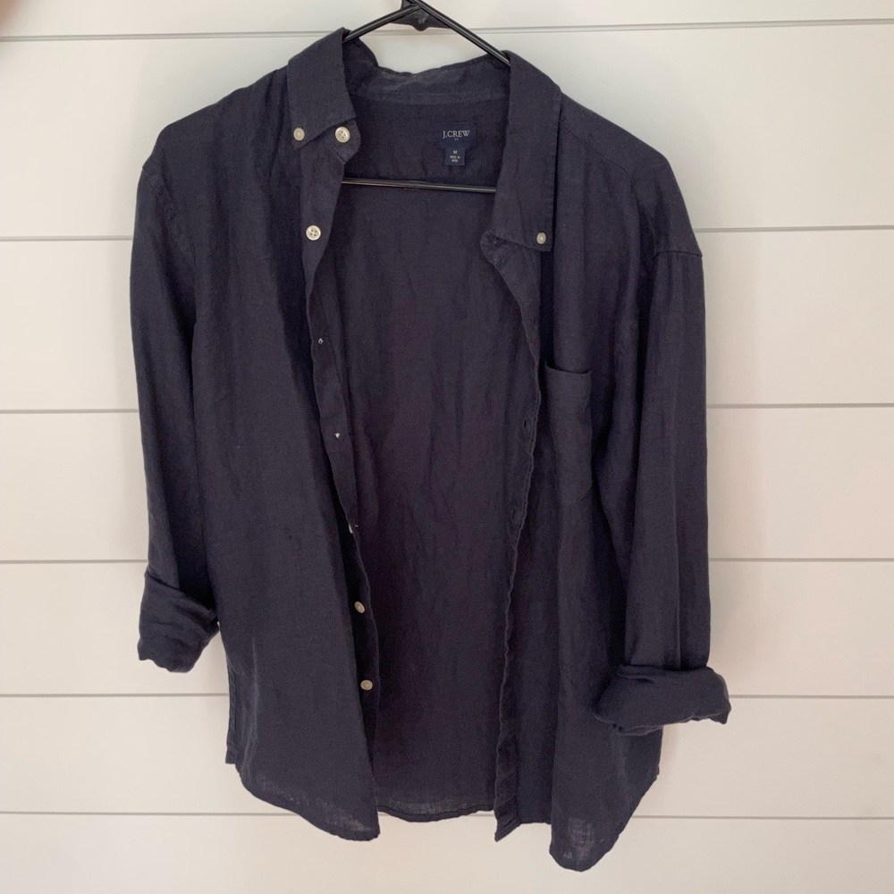 Men’s J. Crew Dark Blue Long Sleeve Button Up Shirt